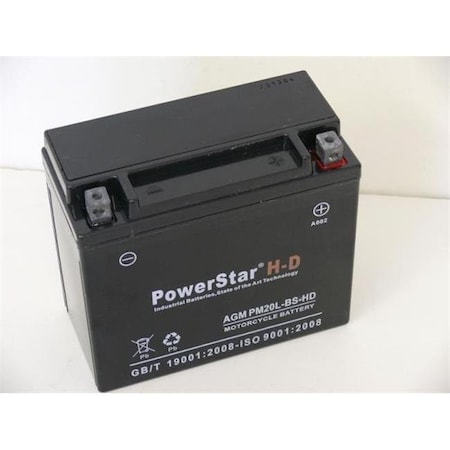 Powerstar PowerStar PM20L-BS-HD-1000 Ytx20L-Bs-Hd Motorcycle Battery Heavy Duty PM20L-BS-HD-1000